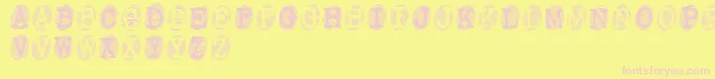 Powdrf Font – Pink Fonts on Yellow Background