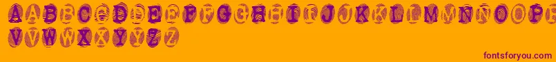 Powdrf-Schriftart – Violette Schriften auf orangefarbenem Hintergrund