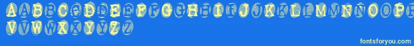 Powdrf Font – Yellow Fonts on Blue Background