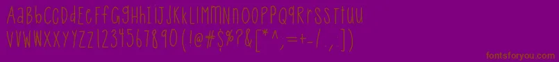 Helloqueenie Font – Brown Fonts on Purple Background