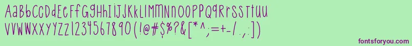 Helloqueenie Font – Purple Fonts on Green Background