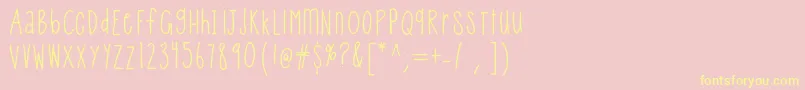 Helloqueenie Font – Yellow Fonts on Pink Background