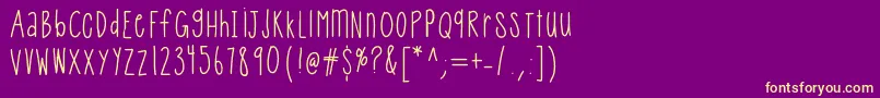 Helloqueenie Font – Yellow Fonts on Purple Background