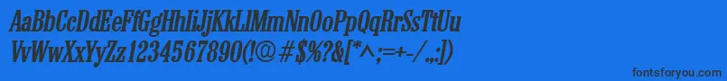 ColonelBoldItalic Font – Black Fonts on Blue Background