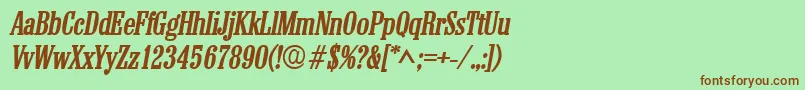 ColonelBoldItalic Font – Brown Fonts on Green Background