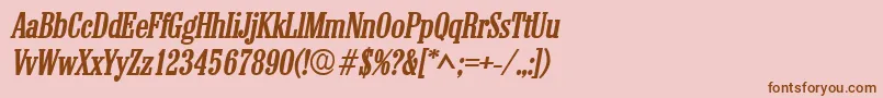 ColonelBoldItalic Font – Brown Fonts on Pink Background