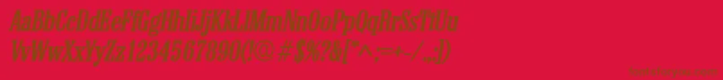 ColonelBoldItalic Font – Brown Fonts on Red Background