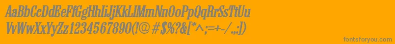 フォントColonelBoldItalic – オレンジの背景に灰色の文字