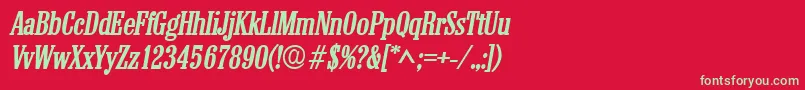 ColonelBoldItalic Font – Green Fonts on Red Background