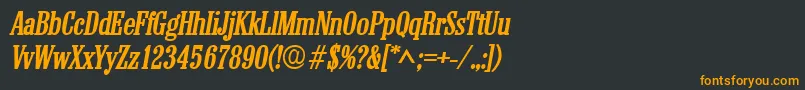 フォントColonelBoldItalic – 黒い背景にオレンジの文字