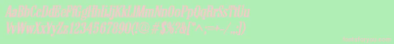 ColonelBoldItalic Font – Pink Fonts on Green Background