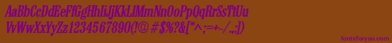 ColonelBoldItalic Font – Purple Fonts on Brown Background