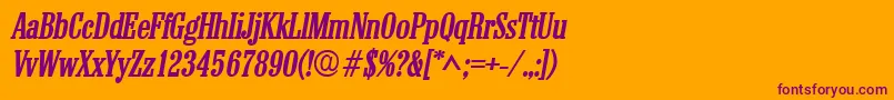 ColonelBoldItalic Font – Purple Fonts on Orange Background