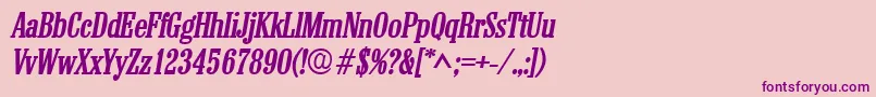 ColonelBoldItalic Font – Purple Fonts on Pink Background