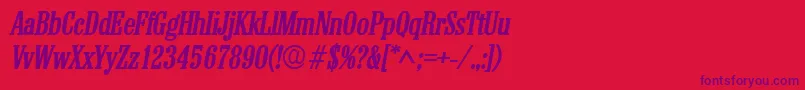 ColonelBoldItalic-Schriftart – Violette Schriften auf rotem Hintergrund