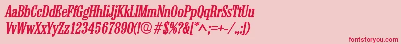 フォントColonelBoldItalic – ピンクの背景に赤い文字