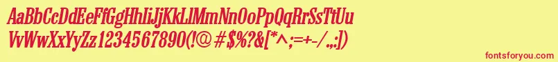 ColonelBoldItalic Font – Red Fonts on Yellow Background