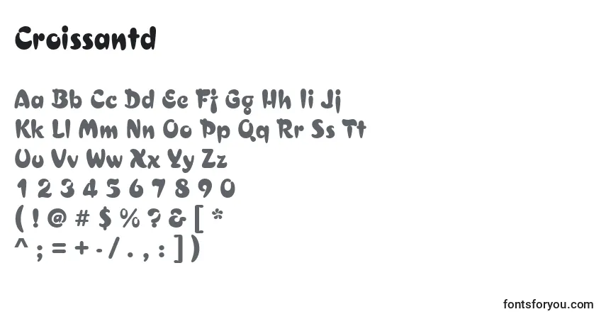 Schriftart Croissantd – Alphabet, Zahlen, spezielle Symbole