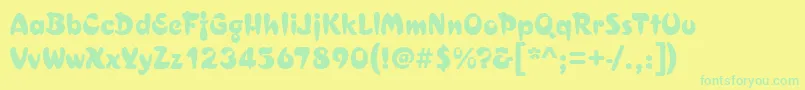 Croissantd Font – Green Fonts on Yellow Background