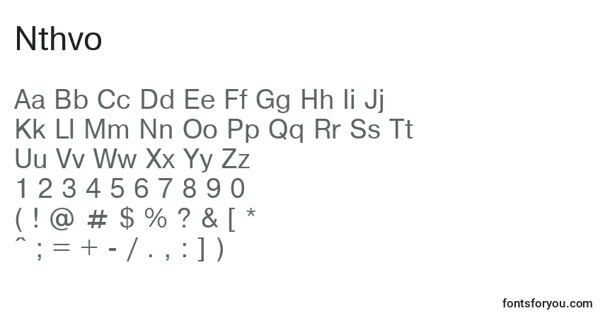 Schriftart Nthvo – Alphabet, Zahlen, spezielle Symbole