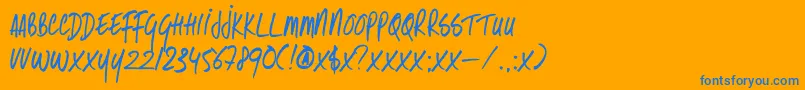 DkSameSameButDifferent Font – Blue Fonts on Orange Background