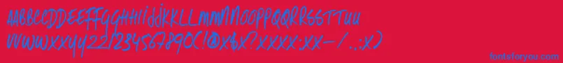 DkSameSameButDifferent Font – Blue Fonts on Red Background