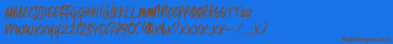 DkSameSameButDifferent Font – Brown Fonts on Blue Background