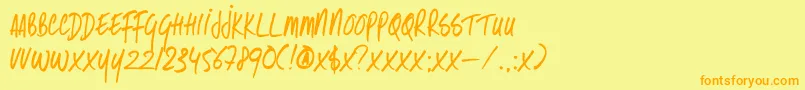 DkSameSameButDifferent Font – Orange Fonts on Yellow Background