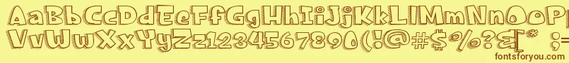 FrancisNicoV0.2 Font – Brown Fonts on Yellow Background