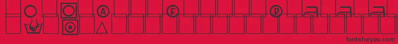 フォントLabels – 赤い背景に黒い文字