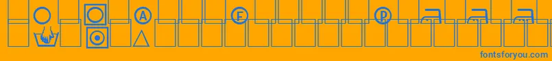 Fonte Labels – fontes azuis em um fundo laranja
