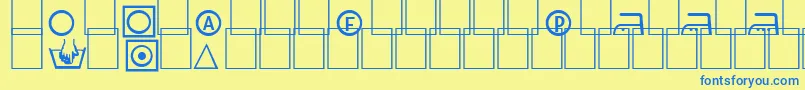 Fonte Labels – fontes azuis em um fundo amarelo