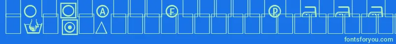 Labels Font – Green Fonts on Blue Background