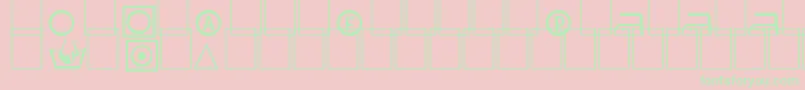 フォントLabels – ピンクの背景に緑の文字