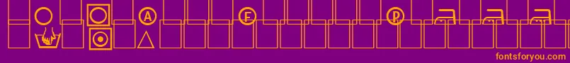 Fonte Labels – fontes laranjas em um fundo violeta