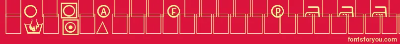 Fonte Labels – fontes amarelas em um fundo vermelho