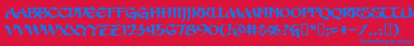 SevenSwordsmenBb Font – Blue Fonts on Red Background