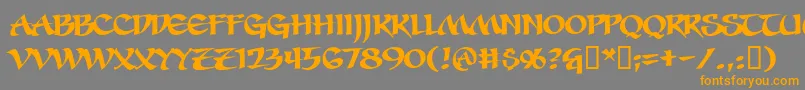 Czcionka SevenSwordsmenBb – pomarańczowe czcionki na szarym tle