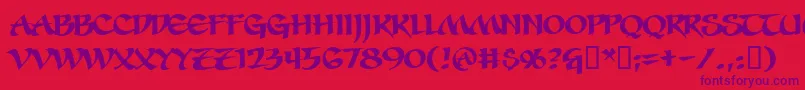 SevenSwordsmenBb Font – Purple Fonts on Red Background