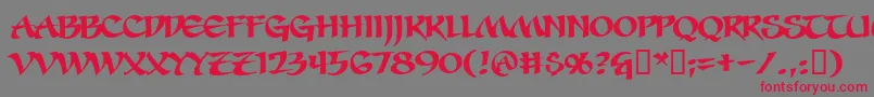 SevenSwordsmenBb Font – Red Fonts on Gray Background