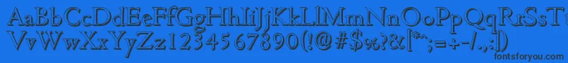 CambridgeshadowLightRegular Font – Black Fonts on Blue Background