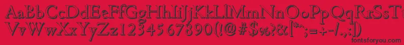 CambridgeshadowLightRegular Font – Black Fonts on Red Background