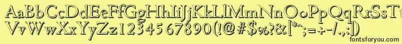 CambridgeshadowLightRegular Font – Black Fonts on Yellow Background