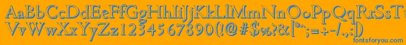 CambridgeshadowLightRegular Font – Blue Fonts on Orange Background