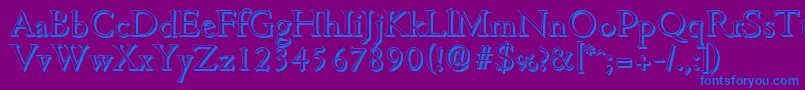 CambridgeshadowLightRegular Font – Blue Fonts on Purple Background