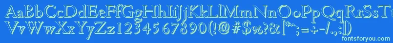 CambridgeshadowLightRegular Font – Green Fonts on Blue Background