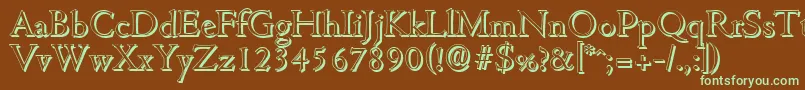 CambridgeshadowLightRegular Font – Green Fonts on Brown Background