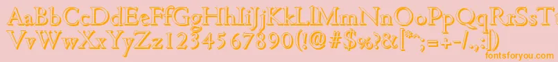 CambridgeshadowLightRegular Font – Orange Fonts on Pink Background