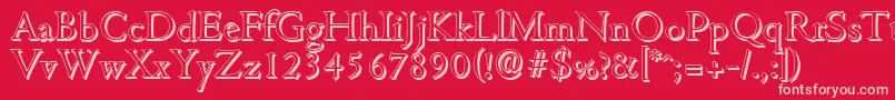CambridgeshadowLightRegular Font – Pink Fonts on Red Background