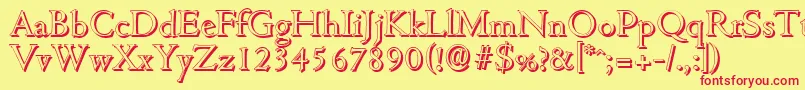 More about CambridgeshadowLightRegular Font CambridgeshadowLightRegular Font – Red Fonts on Yellow Background